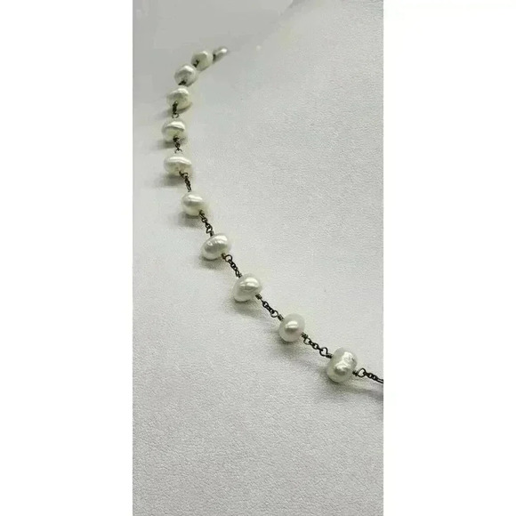 Vintage Necklace Genuine Pearl Natural White Baroque Bride Wedding Freshwater - Picture 3 of 10